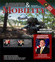 A magazine cover with an image of military equipment.