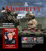 A magazine cover with military vehicles and a soldier.