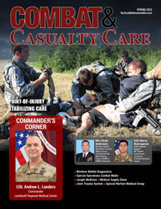 A magazine cover with military personnel and text.
