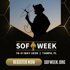 Silhouette of soldier at SOF Week 2026.