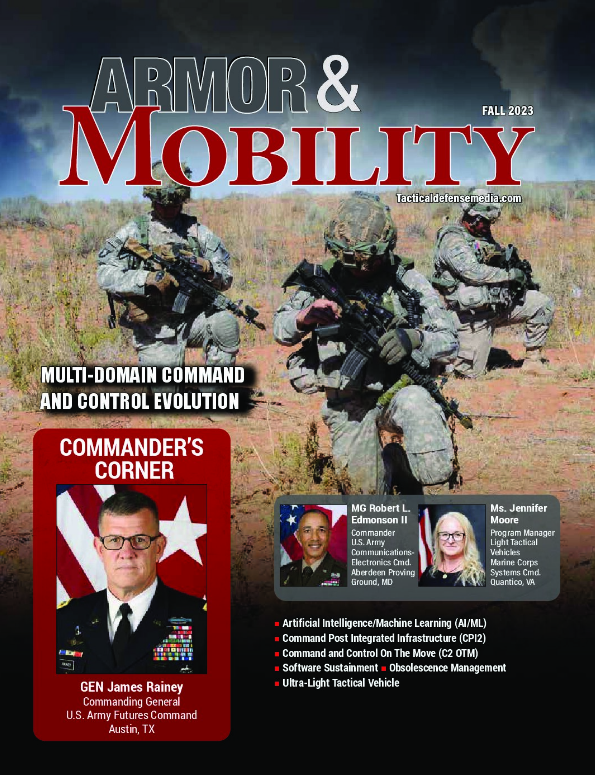 The Tactical Defense Media cover of Armor and Mobility magazine.